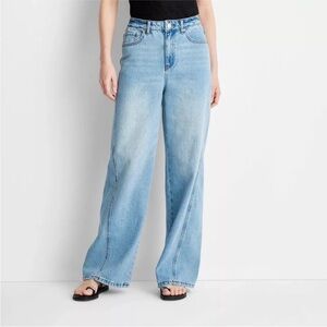Women's Mid-Rise Wide Leg Slouchy Jeans - Future Collective - 8 & 14